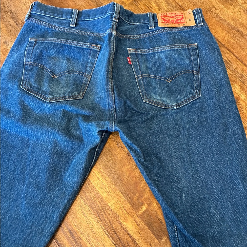 Levi's Blue Straight Jeans 501 Classic Style